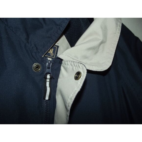 Tres Bien Jacket Mens XL Navy Blue Tan windbreaker golf zip classic bomber - Picture 7 of 13